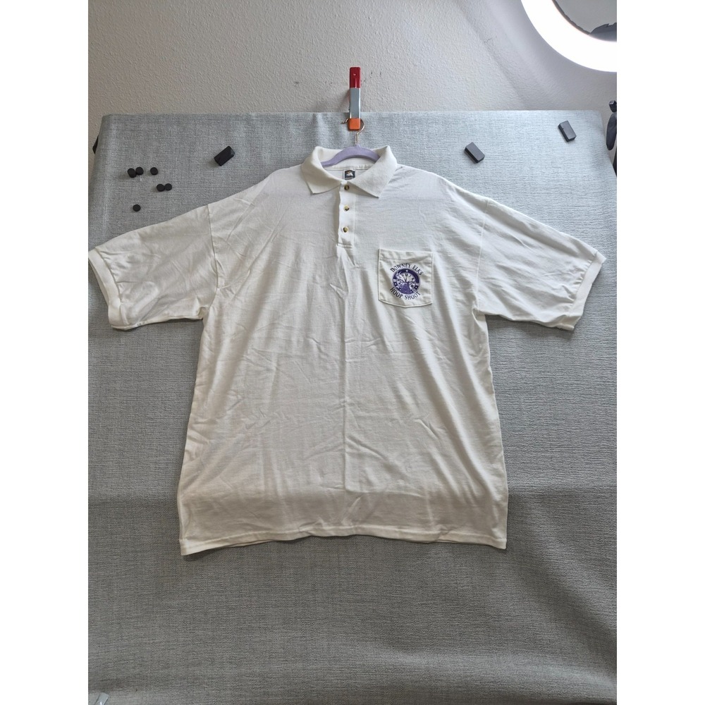 Cotton Deluxe Polo Shirt Mens 2X White Cotton Downey Elks Hoop Shoot Performance